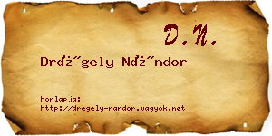 Drégely Nándor névjegykártya