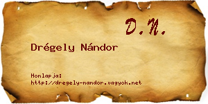 Drégely Nándor névjegykártya